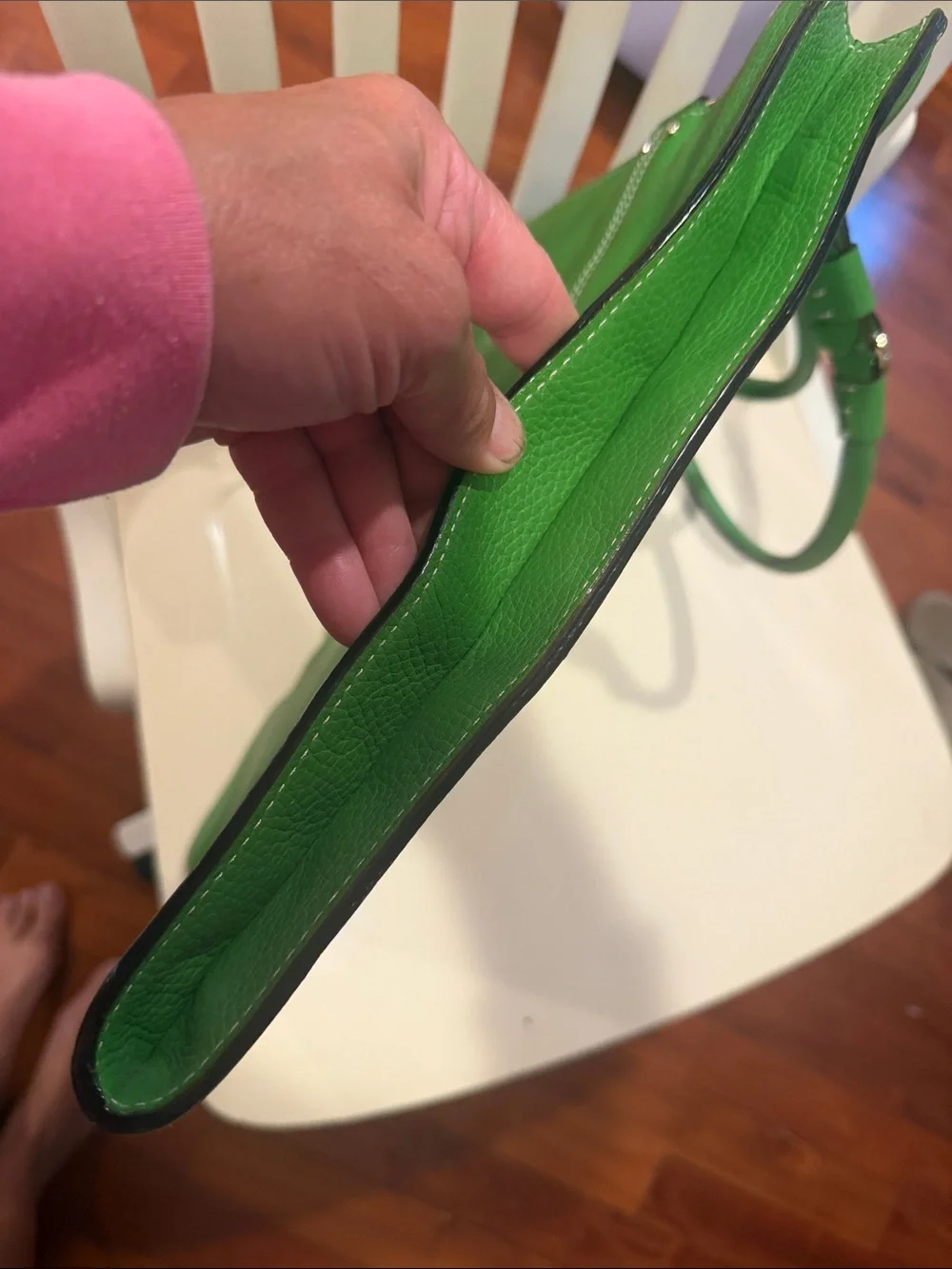 Kate Spade Vintage Pebbled Leather Tote / Shoulder Bag - Kelly Green